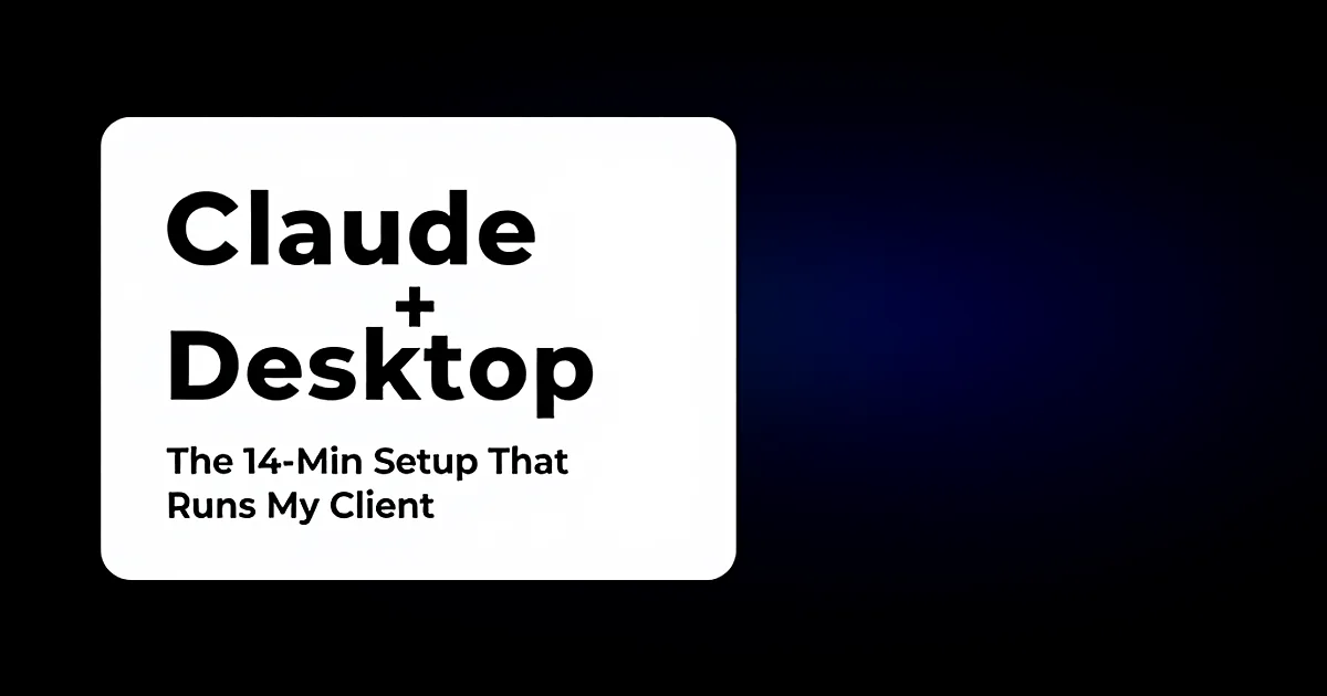 Abstract tech illustration: Claude Desktop + MCP: The 14-Min Setup That Runs My Client