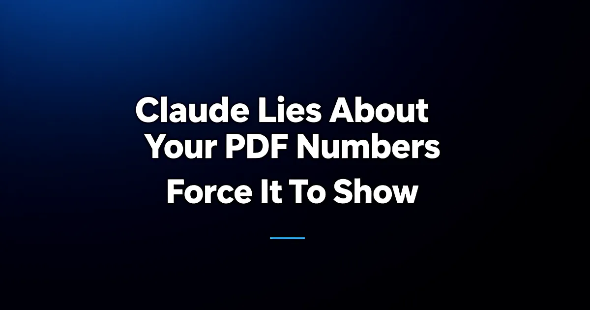 Abstract tech illustration: Claude Lies About Your PDF Numbers — Force It To Show