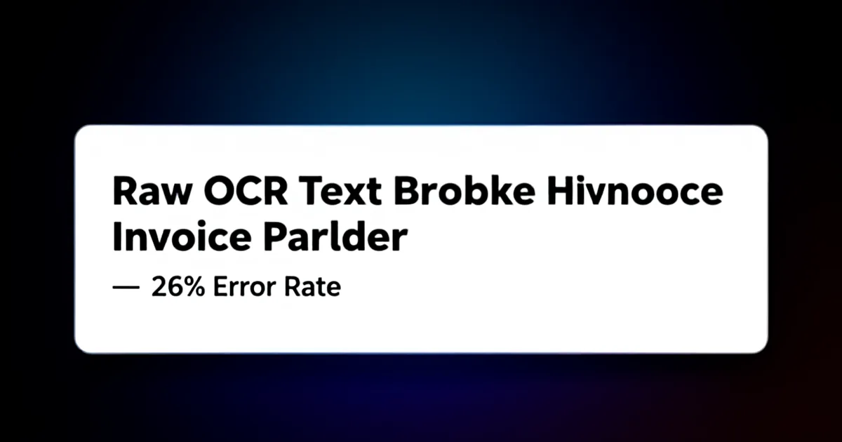 Abstract tech illustration: Raw OCR Text Broke My Invoice Parser — 26% Error Rate