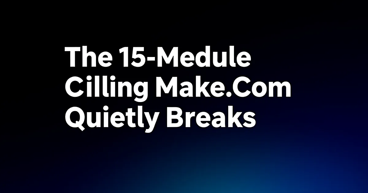 Abstract tech illustration: The 15-Module Ceiling: Where Make.com Quietly Breaks