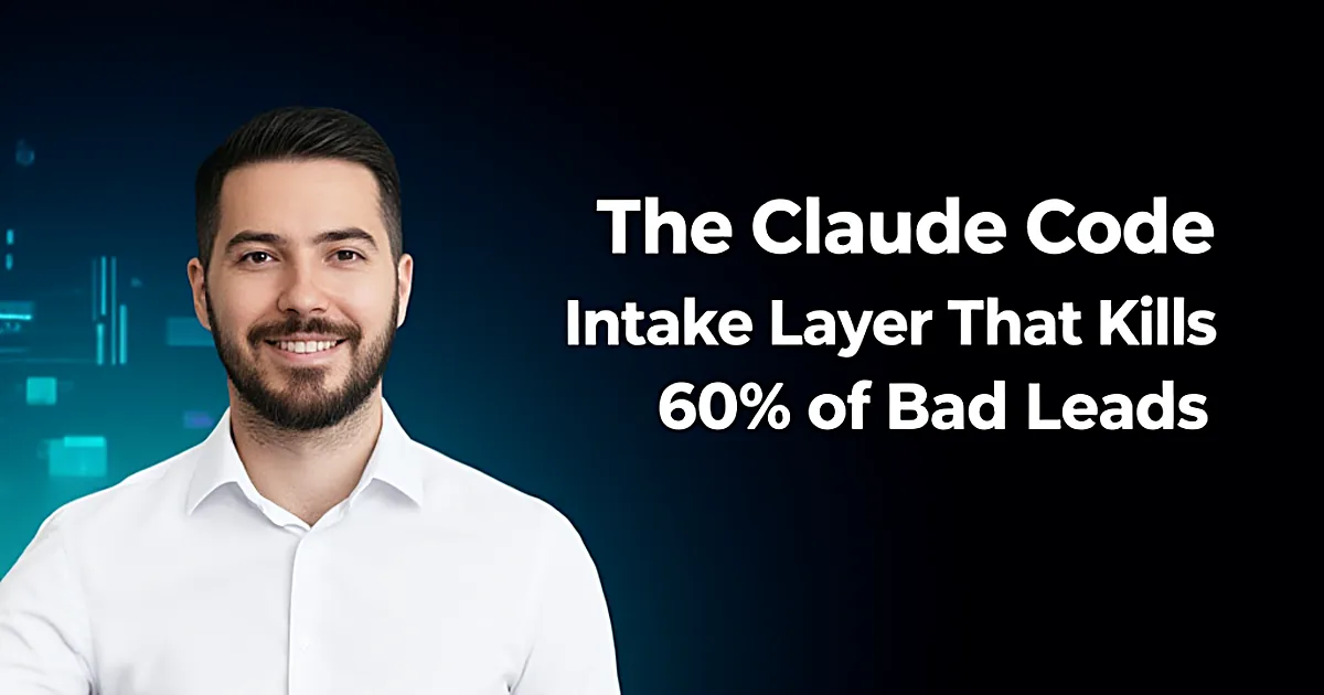 Abstract tech illustration: The Claude Code Intake Layer That Kills 60% of Bad Leads